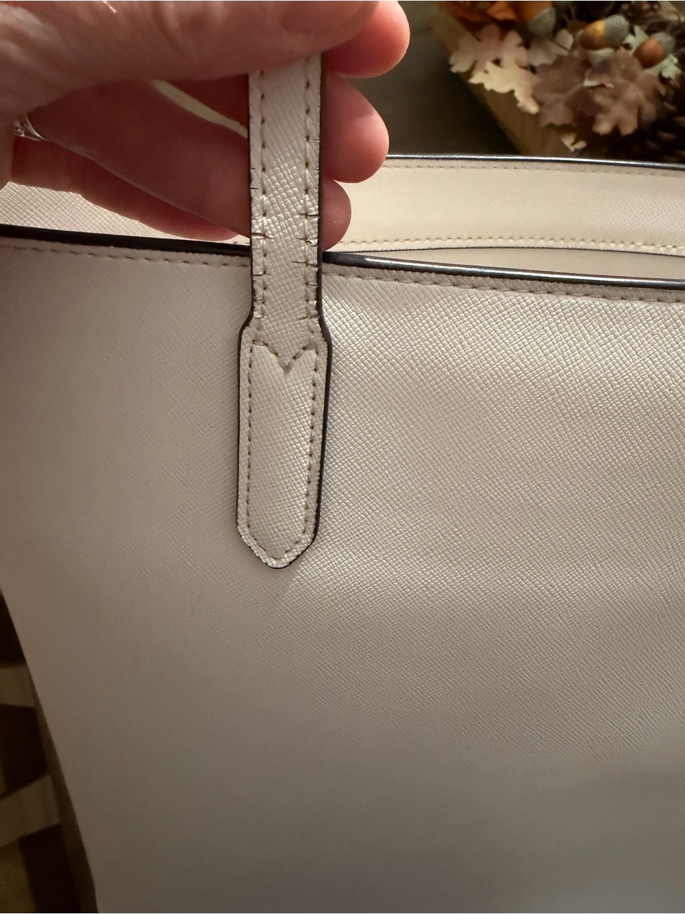 kate spade Cream Leather Tote with Bow Charm - Picture 11 of 11